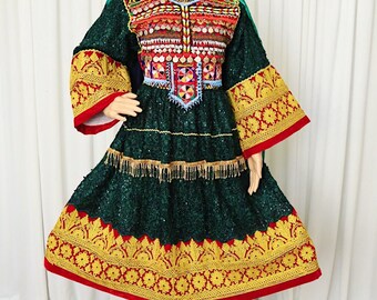 Amazon.com: Blue White Afghan Kuchi Dress - Traditional