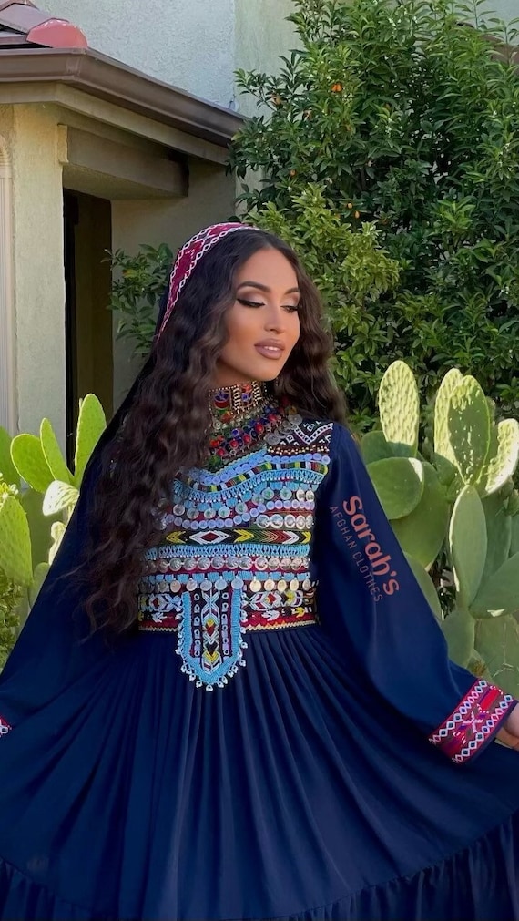 Afghan Dress, Traditional Handmade Kuchi Tribal Afghan Dress Afghan Dress, Traditional Handmade Kuchi Tribal Afghan Dress