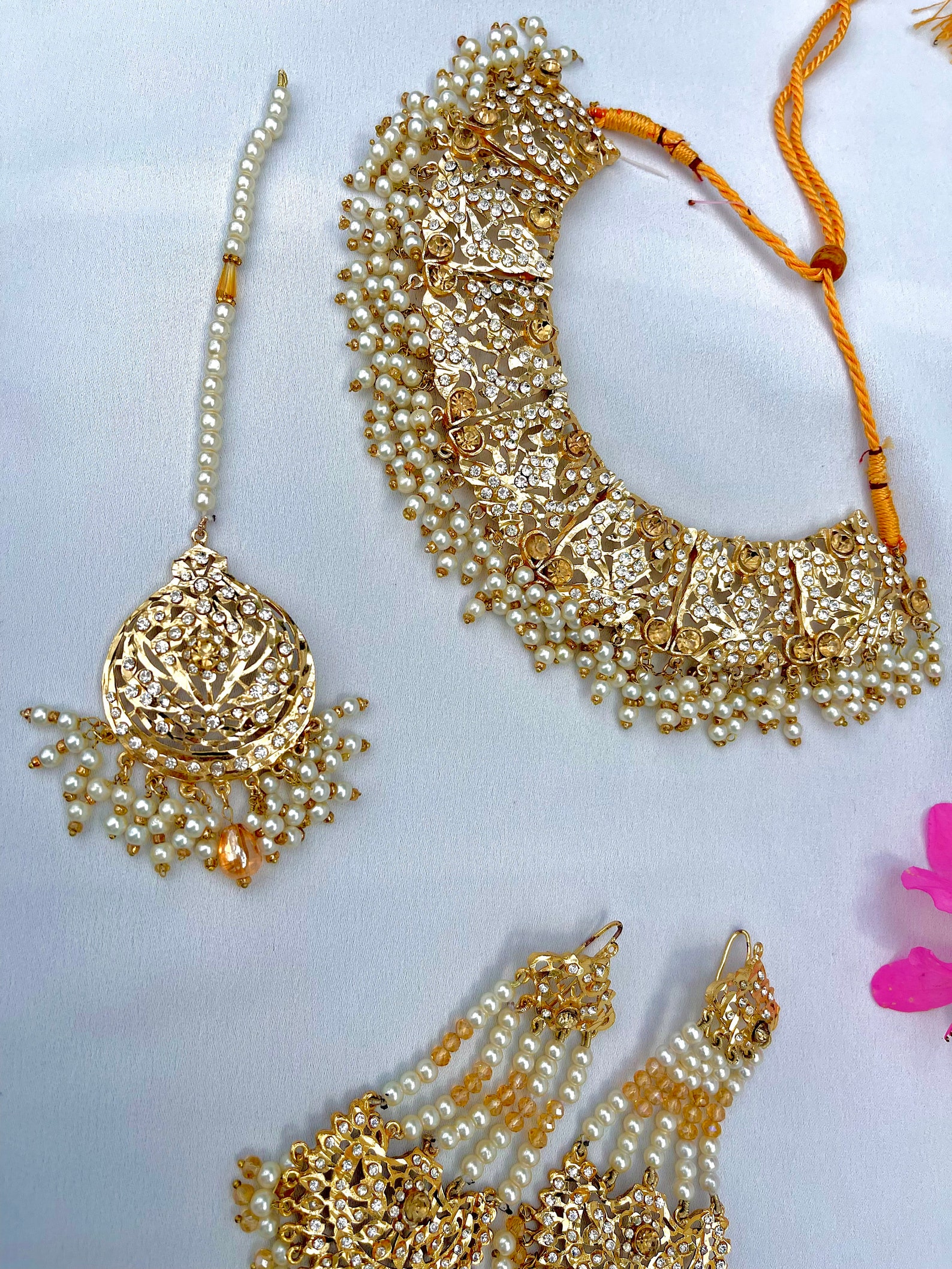 Golden Bridal Traditional Pakistani/Indian Necklace Set Etsy