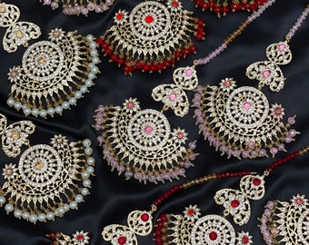 Long Kundan Jhumka Earrings – Indian Pakistani Jadau Jewelry