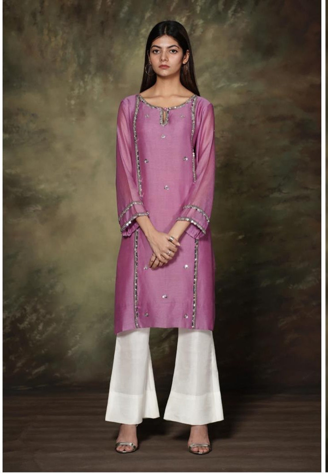 Party Wear Bell Bottom Trouser Pant and Kurta Pakistani Indian Etsy