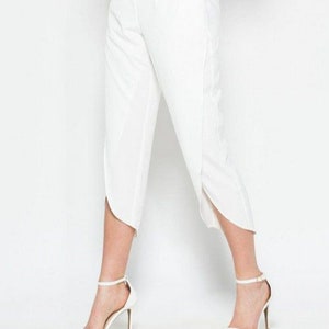 White Straight Pant,cigarette White Trousers, Formal Bottom,pakistani Pant,  Indian Pants for Women 