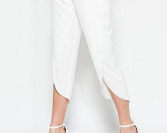 Pantalon tulipe blanche, pantalon pakistanais occidental indien, pantalon d'usure formelle