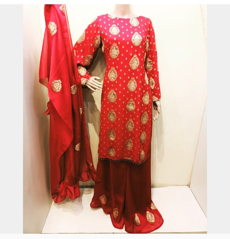 Indian Pakistani gharara plazo ethnic wear wedding gharara
