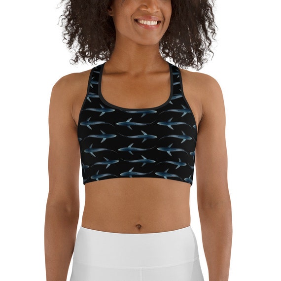 Blue Shark Sports Bra Etsy