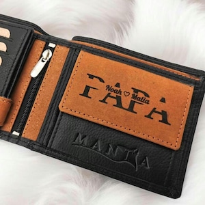 Brieftasche Leder Herren mit Gravur, Personalisierter Geldbeutel, Portemonnaie, Geschenk für Ihn, Vatertag, Geburtstag für Papa