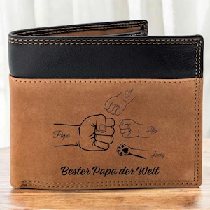 Papa Geldbeutel Brieftasche, Valentinstag, Geschenk für Ihn, Geburtstag, Portemonnaie Herren, Geldbörse, Geschenk für Papa & Ehemann