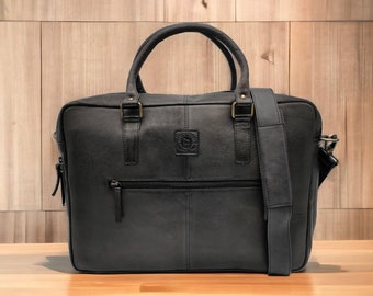 Laptop bag, business bag genuine leather, unisex large messenger bag, leather bag, shoulder bag, birthday gift, Valentine's Day