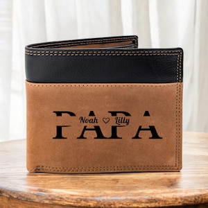 Brieftasche Leder Herren mit Gravur, Personalisierter Geldbeutel, Portemonnaie, Geschenk Vatertag, Geschenk Geburtstag für Papa
