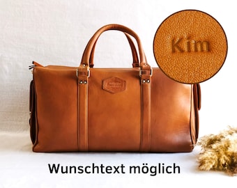 Großer Weekender, Echtleder Sport- & Reisetasche aus gewachstem Ziegenleder, Geschenk für Herren und Damen, Duffle Bag