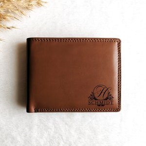 Leather wallet with monogram, personalized wallet for men and women, wallet, birthday, gift Valentine's Day, anniversary