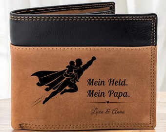 Father's Day Gift for Dad: Personalized Genuine Leather Wallet | Men's Wallet | Leather Wallet with Name | Father's Day Gift