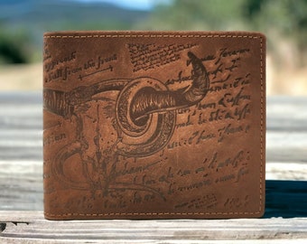 Geldbeutel im Westernstil aus gewachstem Büffelleder, mit RFID Schutz, Ledergeldbeutel für Herren, Portemonnaie, Geschenk Weihnachten