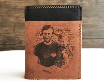 Photo Engraving Purse Wallet, Gift for Him, Birthday, Father's Day | Men's wallet, wallet, gift for dad or husband