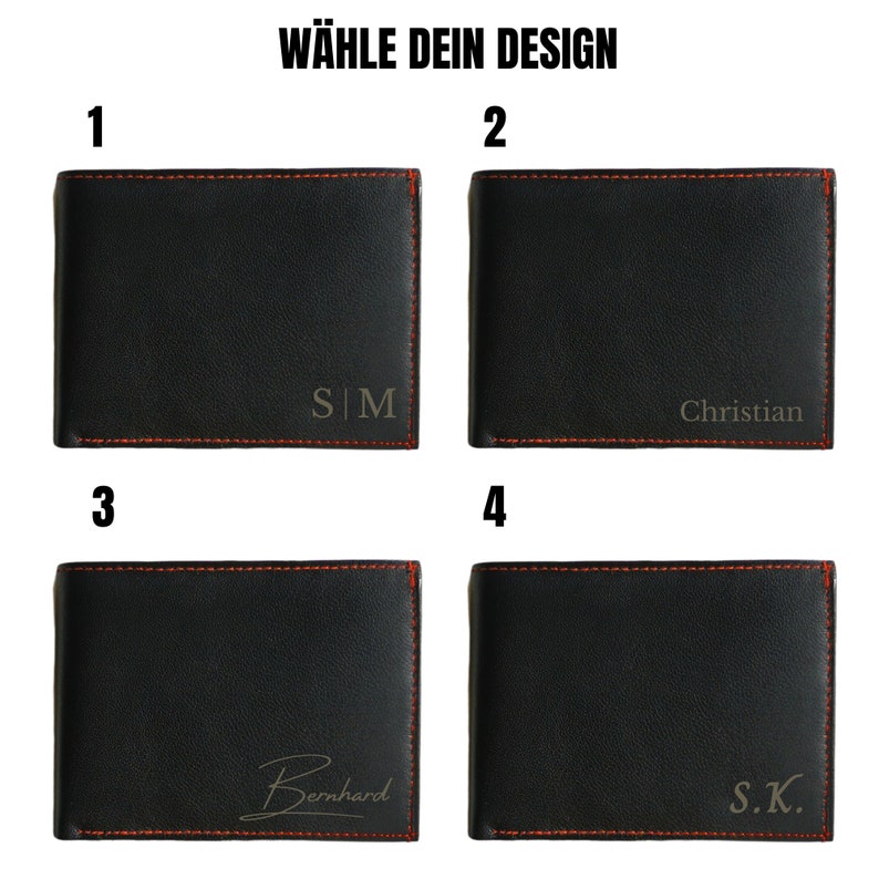 Brieftasche Leder Herren mit Gravur, Personalisierter Geldbeutel, Portemonnaie, Geschenk Jahrestag, Valentinstag oder Geburtstag für Papa Bild 8