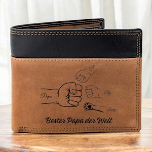 Papa Geldbeutel Brieftasche, Vatertag, Geschenk für Ihn, Geburtstag, Portemonnaie Herren, Geldbörse, Geschenk für Papa & Ehemann