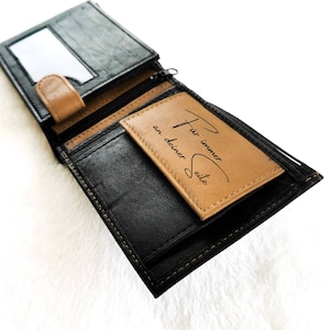 Brieftasche Leder Herren mit Gravur, Personalisierter Geldbeutel, Portemonnaie, Geschenk Jahrestag, Vatertag oder Geburtstag für Papa