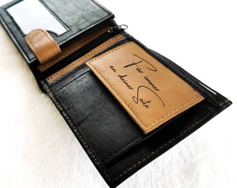 Portefeuille homme en cuir avec gravure, portefeuille personnalisé, portefeuille, cadeau anniversaire, Saint Valentin ou anniversaire pour papa