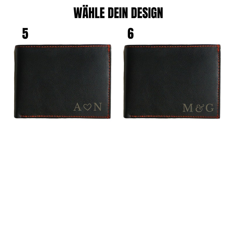 Brieftasche Leder Herren mit Gravur, Personalisierter Geldbeutel, Portemonnaie, Geschenk Jahrestag, Valentinstag oder Geburtstag für Papa Bild 9