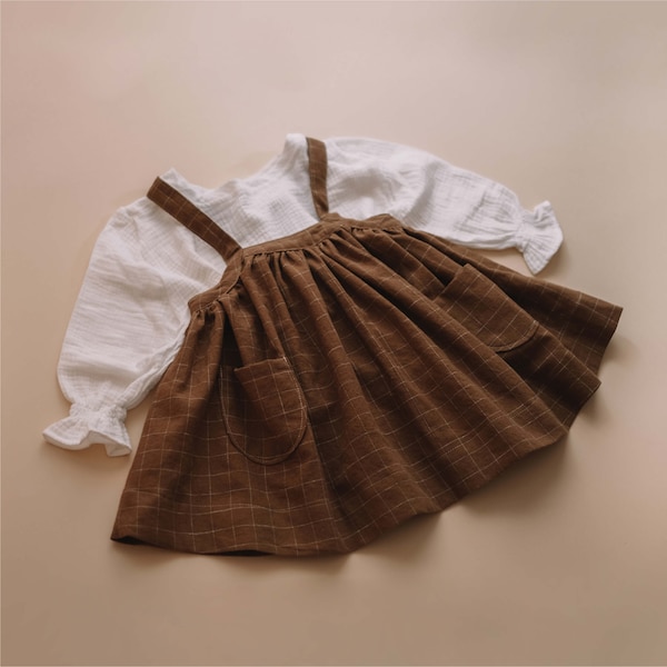 POPPY Pinafore – Patron de couture indépendant pour filles jusqu'à 7 ans – Robe chasuble ample.