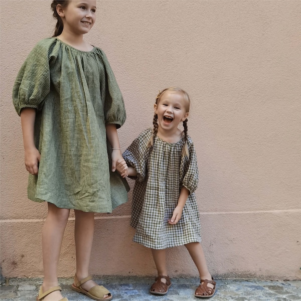 Robe OLIVE - Patron de couture indépendant - Pour coudre des vêtements pour filles jusqu'à 12 ans.