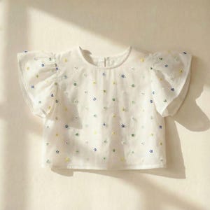 Molde para Blusa PETAL – Molde de costura independente – Crie blusas boêmias com mangas esvoaçantes para meninas