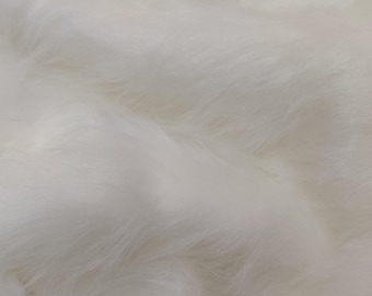 Luxury Long Haired Faux Fur - White - Fabric 60" (150cms) Wide