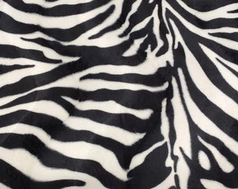 Zebra - Super Soft Animal Print Velboa Faux Fur Velour Fabric Craft Material 60" Wide