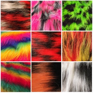 001 Multi Coloured Faux Fur Fabric - Multiple Lengths & Colours