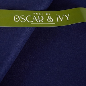 Tessuto in feltro di lana/viscosa per lavori artigianali - Blu navy - Feltro di Oscar & Ivy