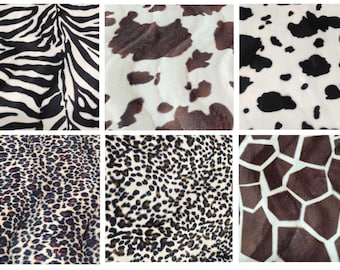 Super Soft Animal Print Velboa Faux Fur Velour Fabric Craft Material 60" Wide 002