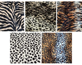 Super Soft Animal Print Velboa Faux Fur Velour Fabric Craft Material 60" Wide 001