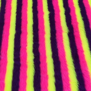 Rayas púrpura/flavina/cereza - Tejido de piel jacquard de calidad R2 - Varias longitudes