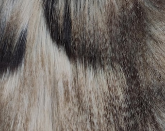 Beige Lynx Faux Fur Fabric: Luxury Upholstery Material