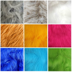 004 Luxury Long Haired Faux Fur Fabric 60" (150cms) Wide - Multiple Lengths & Colours