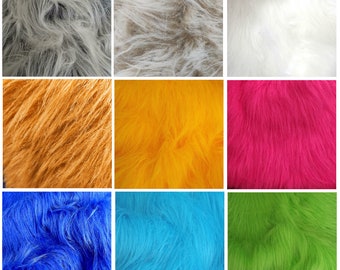 004 Luxury Long Haired Faux Fur Fabric 60" (150cms) Wide - Multiple Lengths & Colours