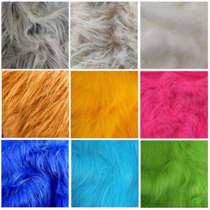 Tessuto in pelliccia sintetica di lusso a pelo lungo 004, larghezza 60" (150 cm) - Diverse lunghezze e colori