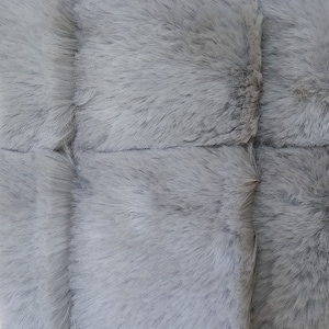 Luxury Faux Fur Fabric: Silver Grey, Medium Weight
