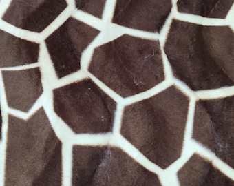 Giraffe - Super Soft Animal Print Velboa Faux Fur Velour Fabric Craft Material 60" Wide