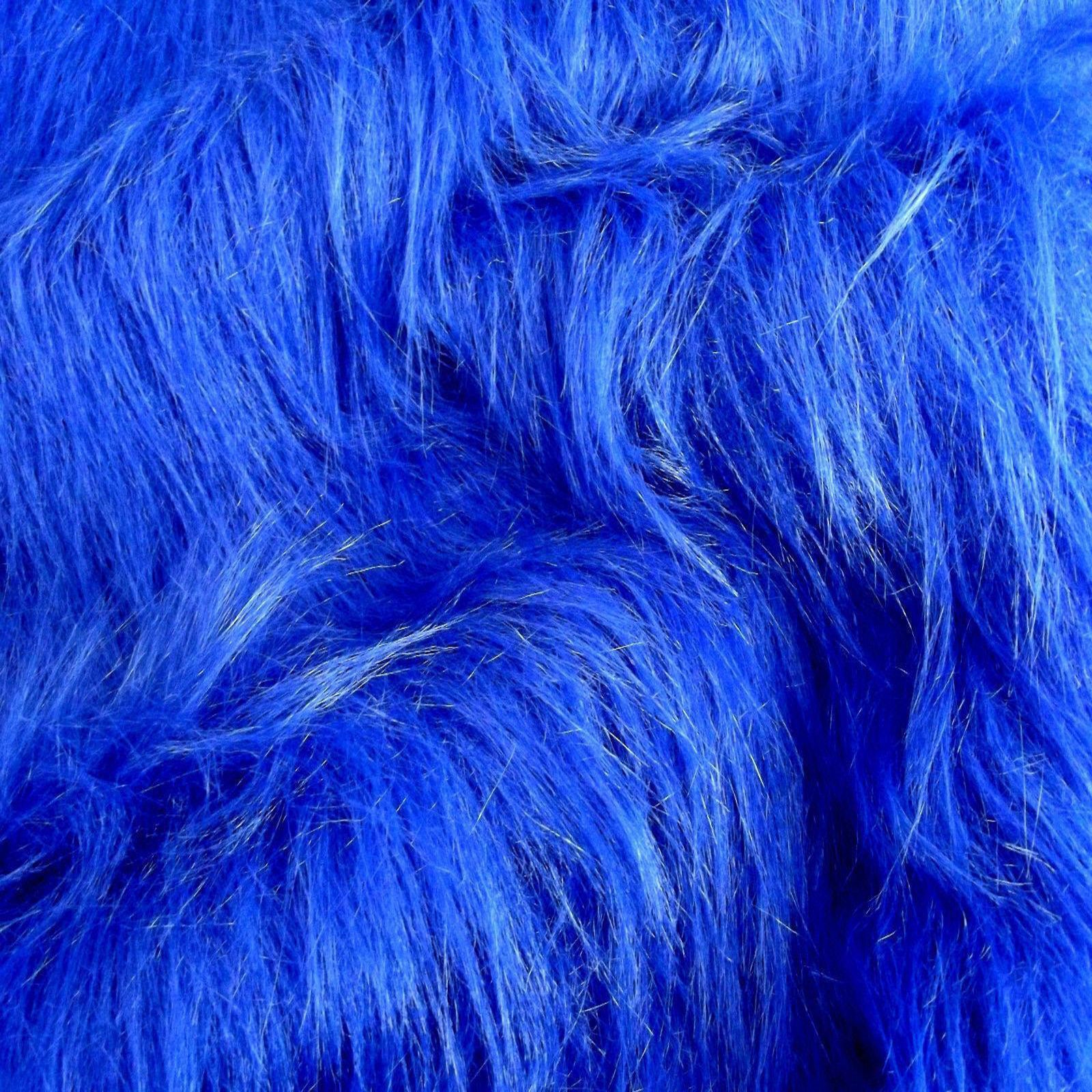 Super Luxury Faux Fur Fabric – Extra Long Pile AQUA – 60" Wide, Sold By The Yard
