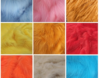 003 Luxury Long Haired Faux Fur Fabric 60&quot; (150cms) Wide - Multiple Lengths & Colours