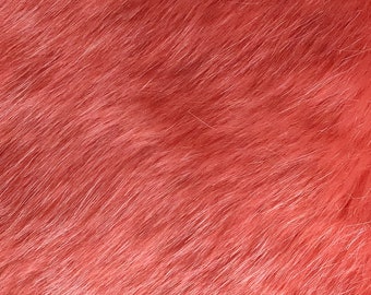 Salmon Pink Faux Fur Fabric: Luxury Upholstery Material