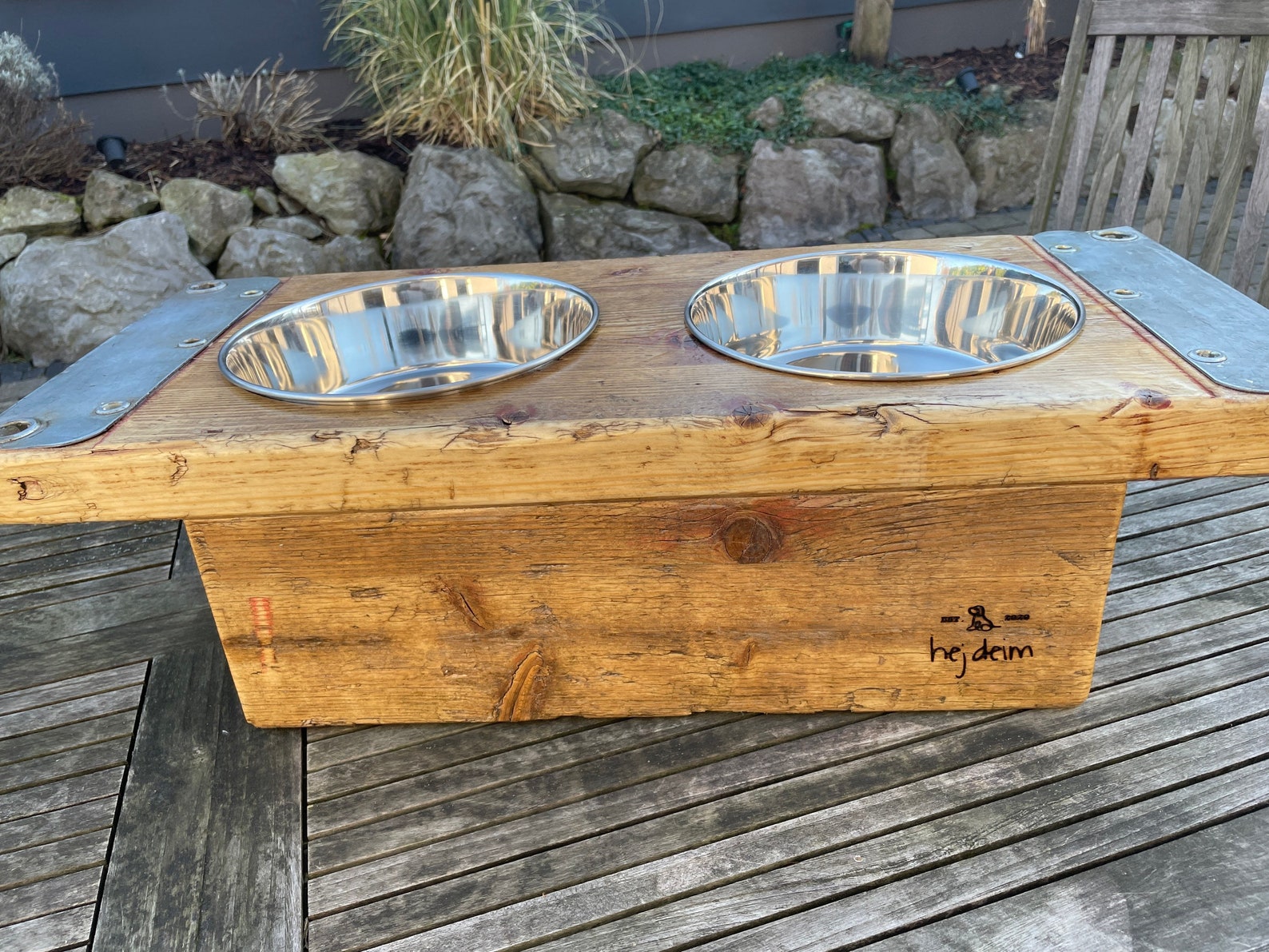 Hundenapf Futterstation Holz Hundebar Handgemachte Echtholz Futterbar Fressnapf Hunde Etsy.de