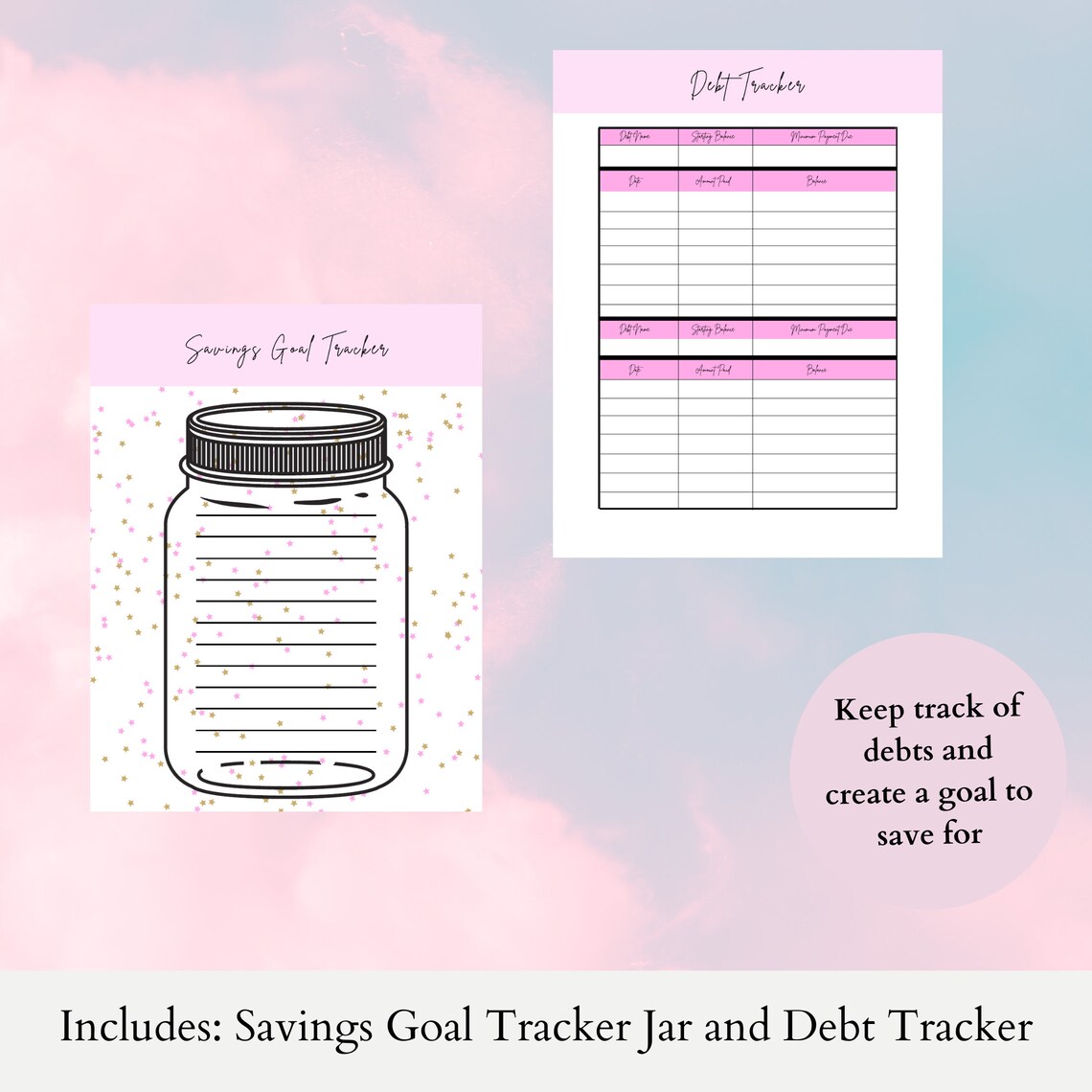Printable A4, A5, 8.5x11 Financial Planner 55 Pages Budget Planner ...