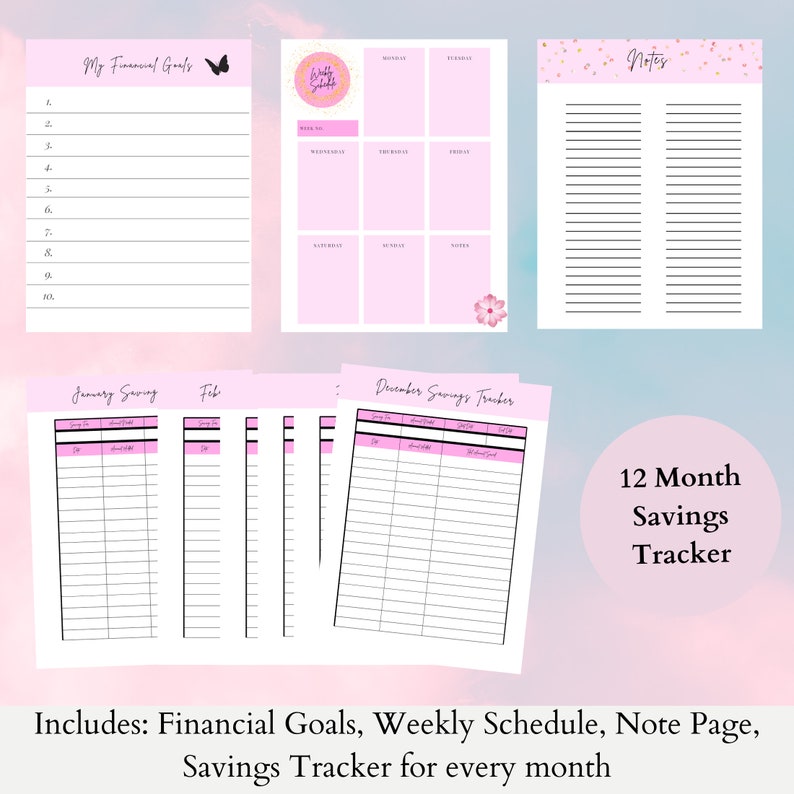 Printable A4, A5, 8.5x11 Financial Planner 55 Pages Budget Planner ...