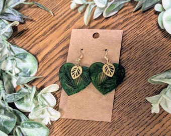 Palm leaf earrings