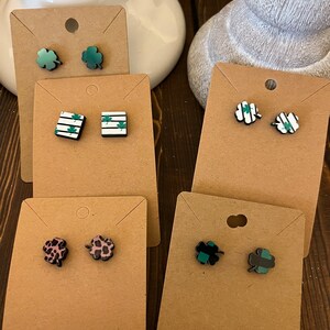 Shamrock stud earrings, St Patrick’s Earrings, Sublimation