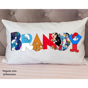 Personalized Pillowcase, Personalized Pillow Cover for Kids with Farm and Tractor font