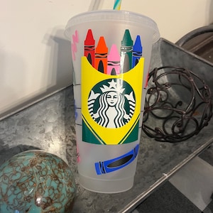 Starbucks Cold Tumbler, Teacher, School employee, Teacher Starbucks, Crayon Tumbler