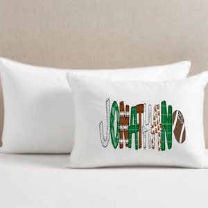 Personalized Pillowcase, Personalized Pillow Cover for Kids with Sports Font